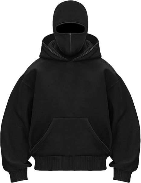Men's Full Sleeves Zipper Hoodie with Mask [ Ninja Hoodie ]